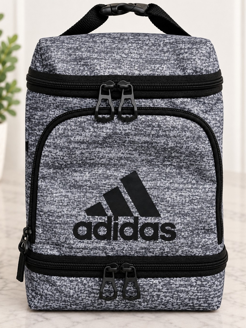 Adidas Insulated Lunch Cooler Bag Gray Black Multi Compartment